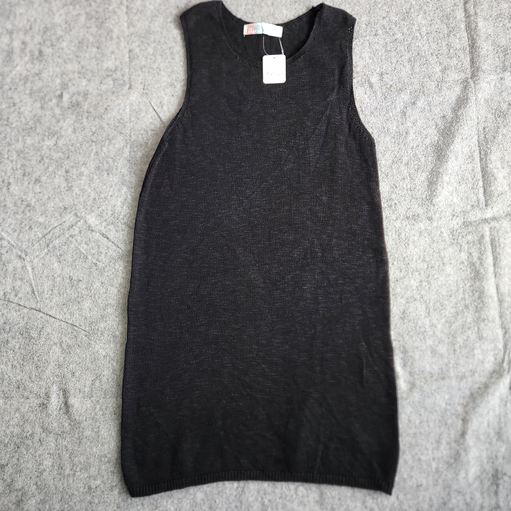 NWT Free People Beach Nina Knit Mini Dress Women's S Black Casual Sleeveless
